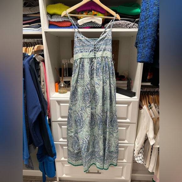 Anokhi Blue and Green Paisley Dress - Picture 1 of 4